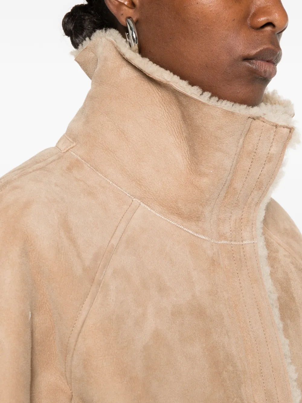 Soeur Kleber leather jacket Beige