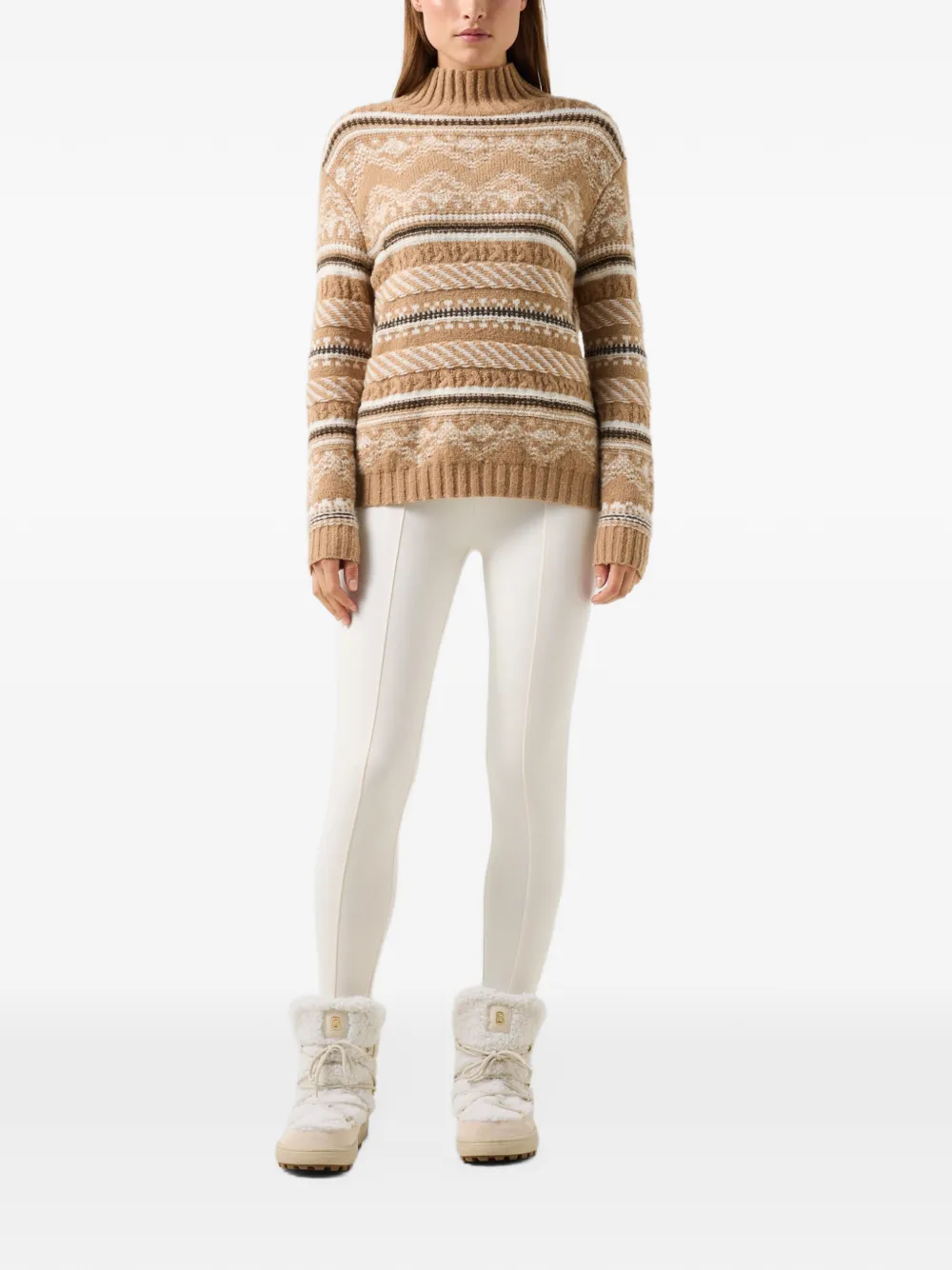 BOGNER Rosa jacquard-knit sweater Beige