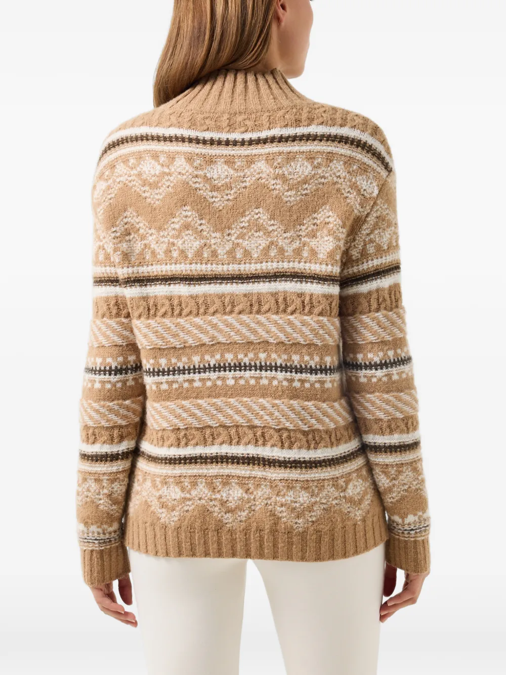 BOGNER Rosa jacquard-knit sweater Beige