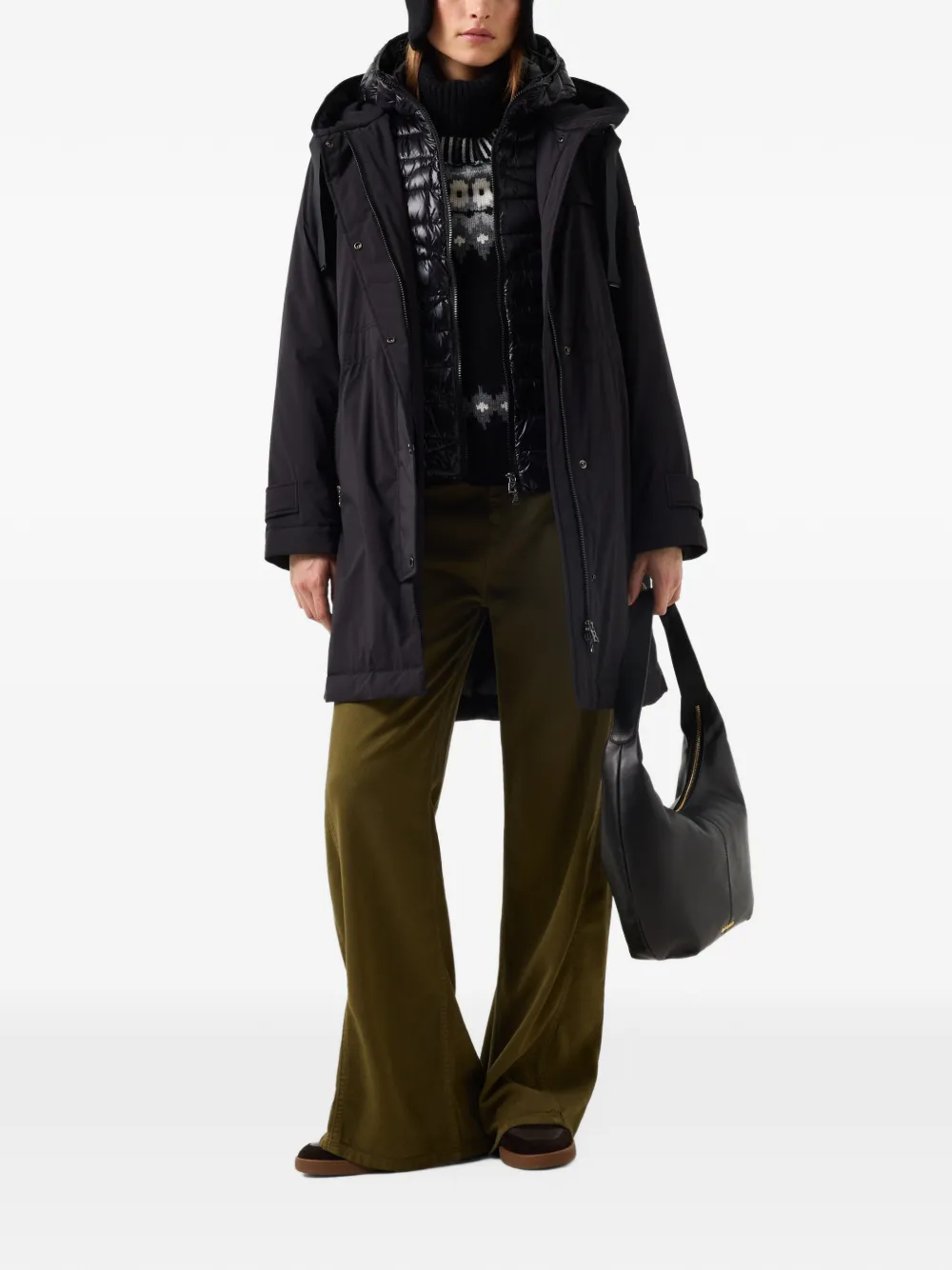BOGNER Kaja hooded parka coat Zwart