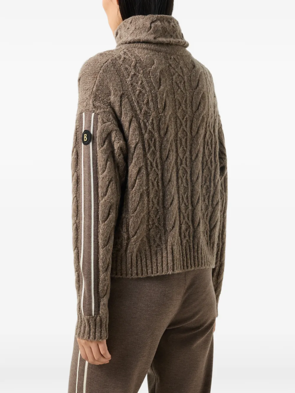 BOGNER Lotta cable-knit cardigan Bruin