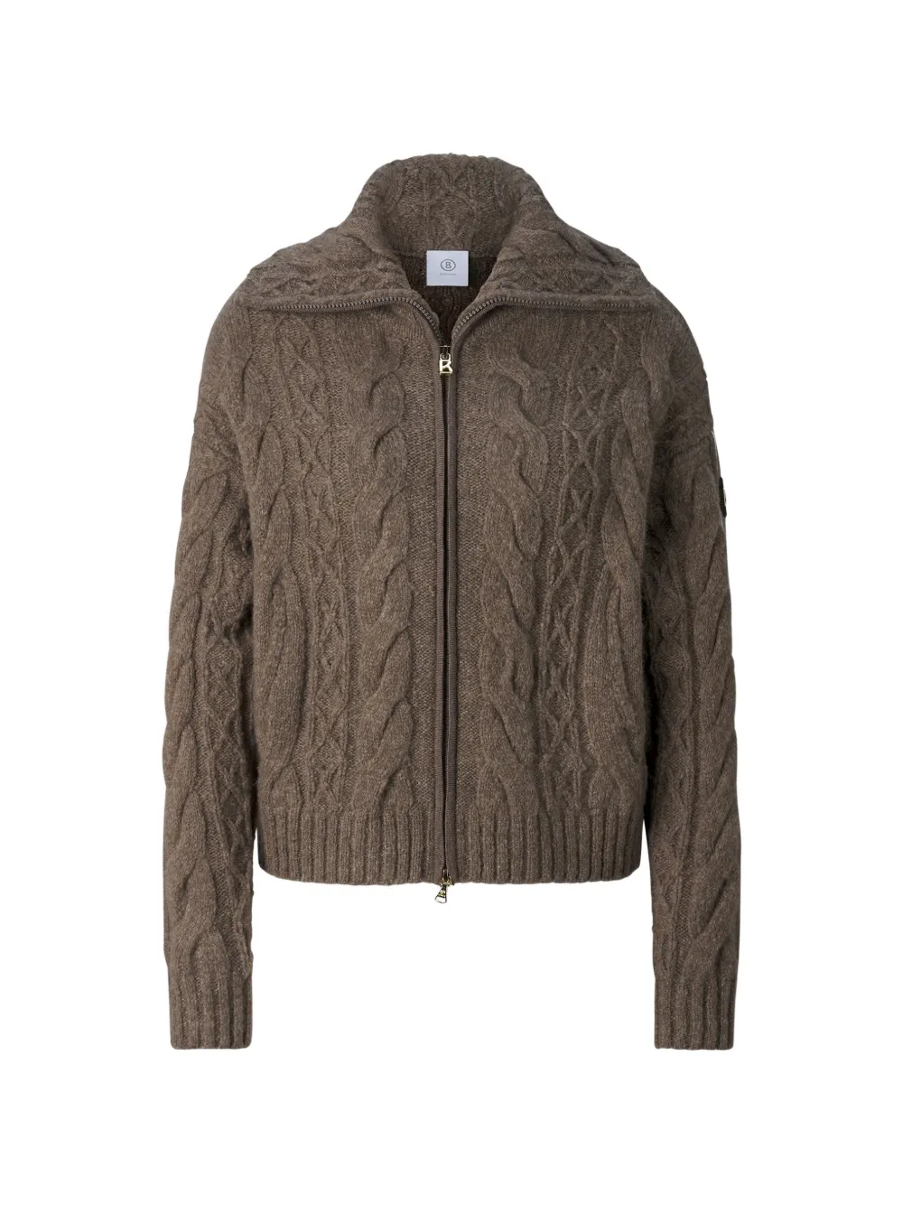 BOGNER cardigan Lotta en maille torsadée - Marron
