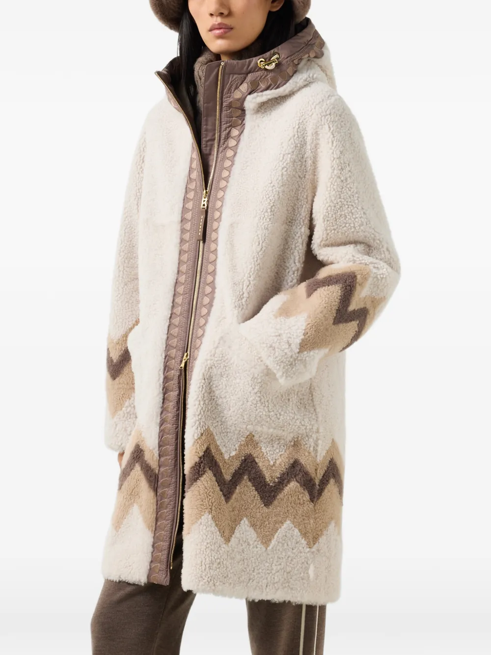 BOGNER manteau Niva à détail zigzag - Tons neutres BOGNER manteau Niva à détail zigzag - Tons neutres
