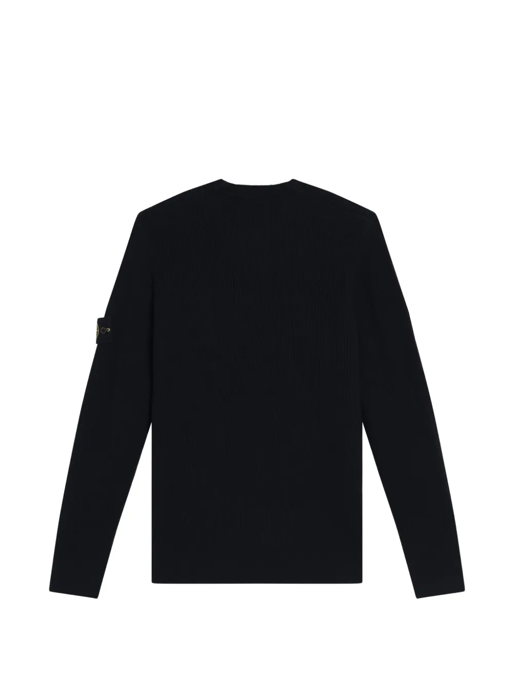 Stone Island ribbed-knit logo-patch sweater Zwart