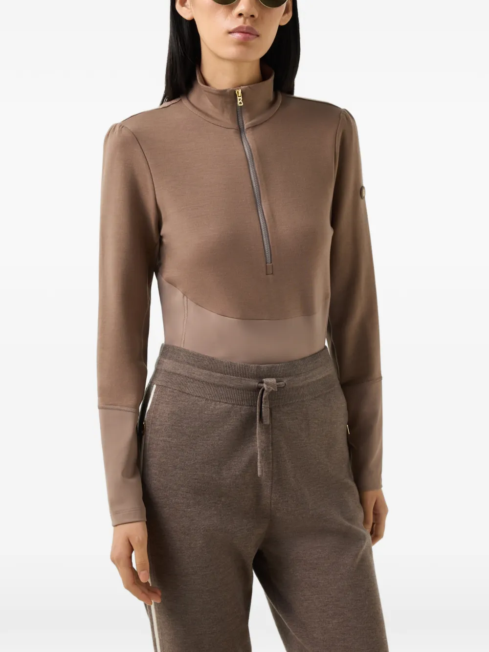 BOGNER Melika zip-up performance sweatshirt Bruin