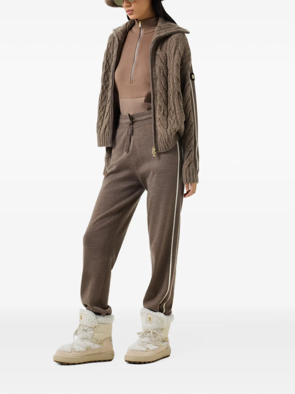 BOGNER Melika zip-up performance sweatshirt Bruin