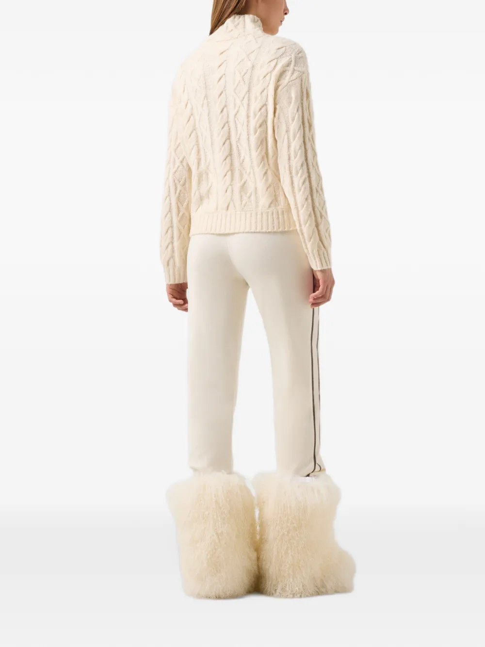 BOGNER Malene cable-knit sweater Wit