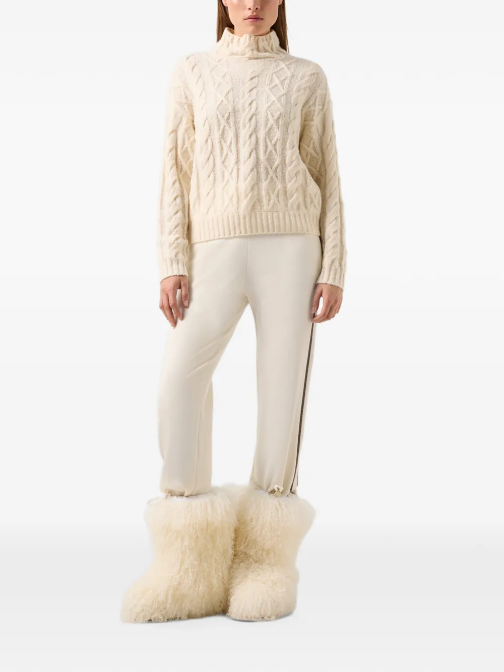 BOGNER Malene cable-knit sweater Wit