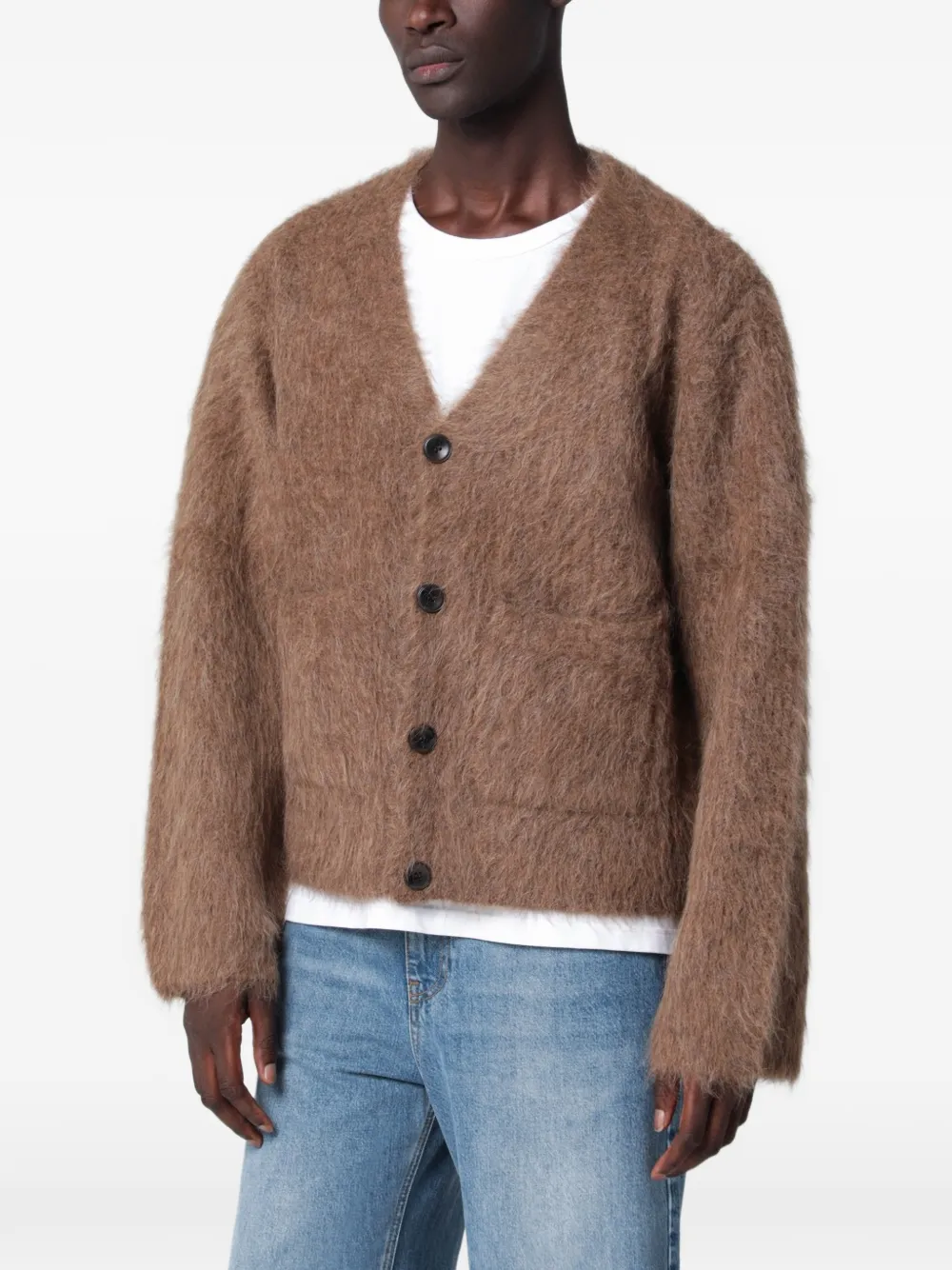 Séfr Lee brushed-knit cardigan - Brown