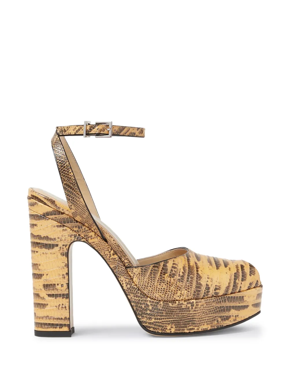 FENDI snakeskin-effect platform sandals - Toni neutri