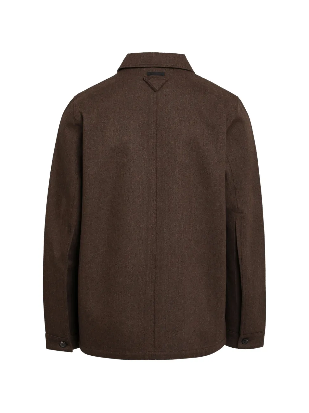Prada logo-patch button-up jacket Bruin