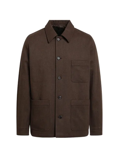 Prada logo-patch button-up jacket