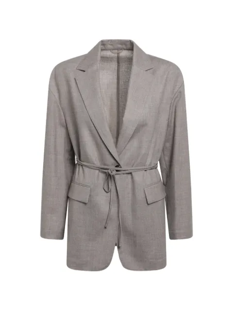 Brunello Cucinelli Sparkling virgin wool pinstripe blazer with monili