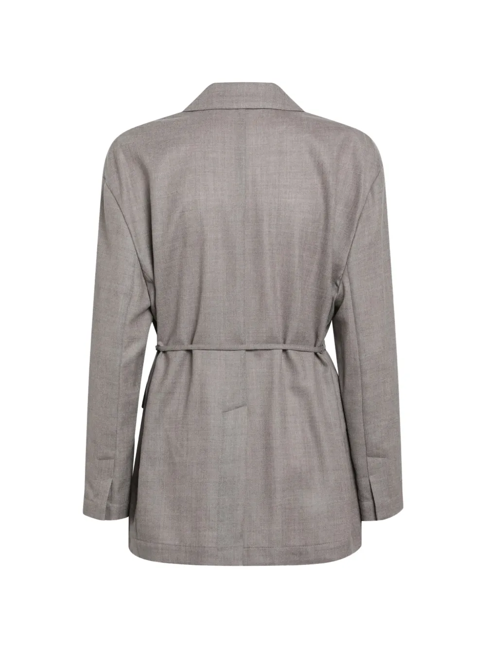 Brunello Cucinelli Sparkling virgin wool pinstripe blazer with monili Beige