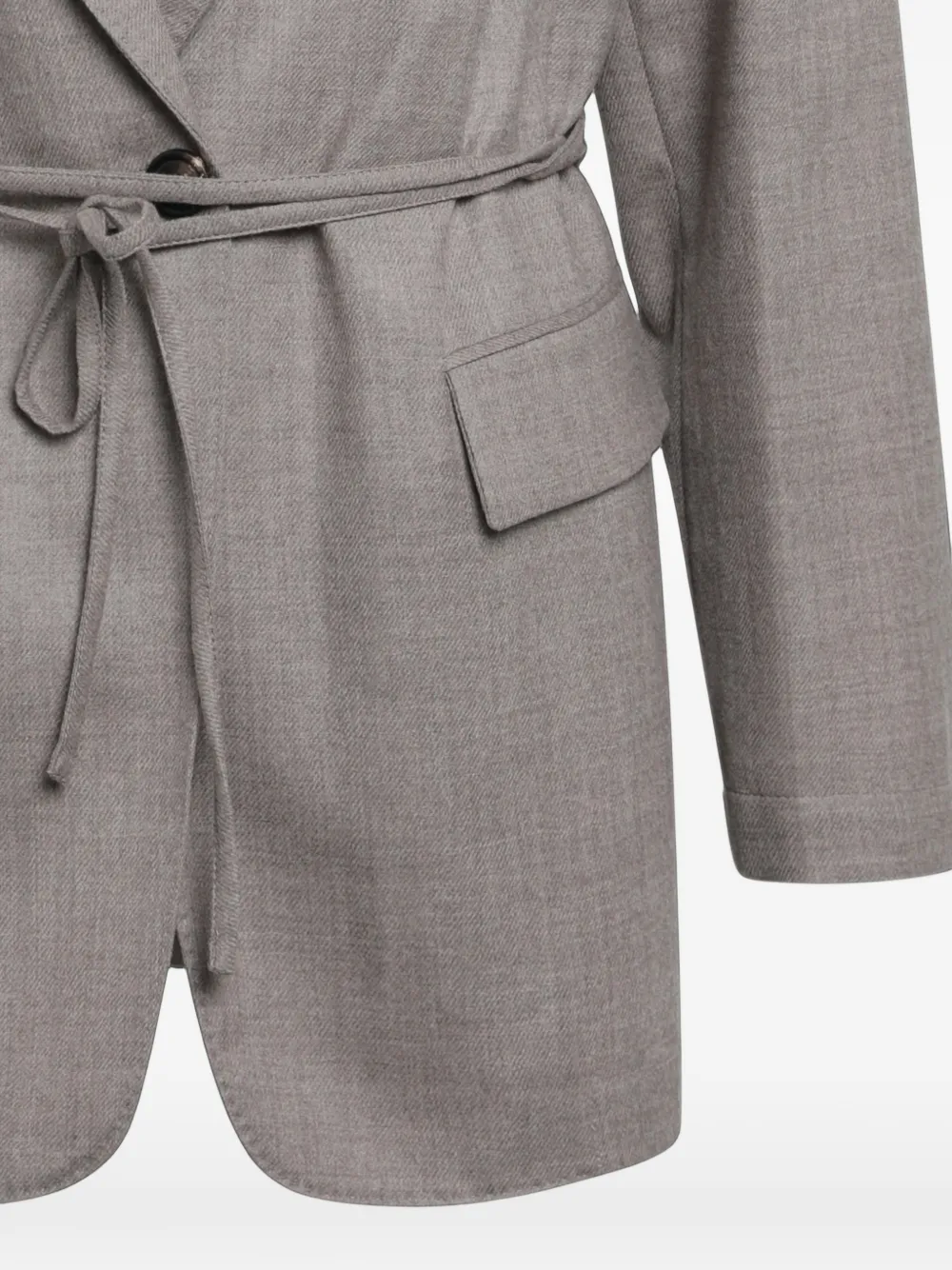 Brunello Cucinelli Sparkling virgin wool pinstripe blazer with monili Beige