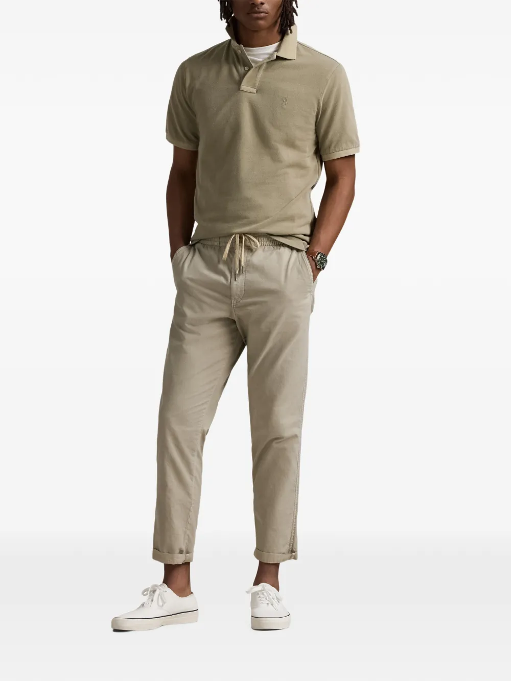 Polo Ralph Lauren classic fit mineral-dyed mesh polo shirt Beige
