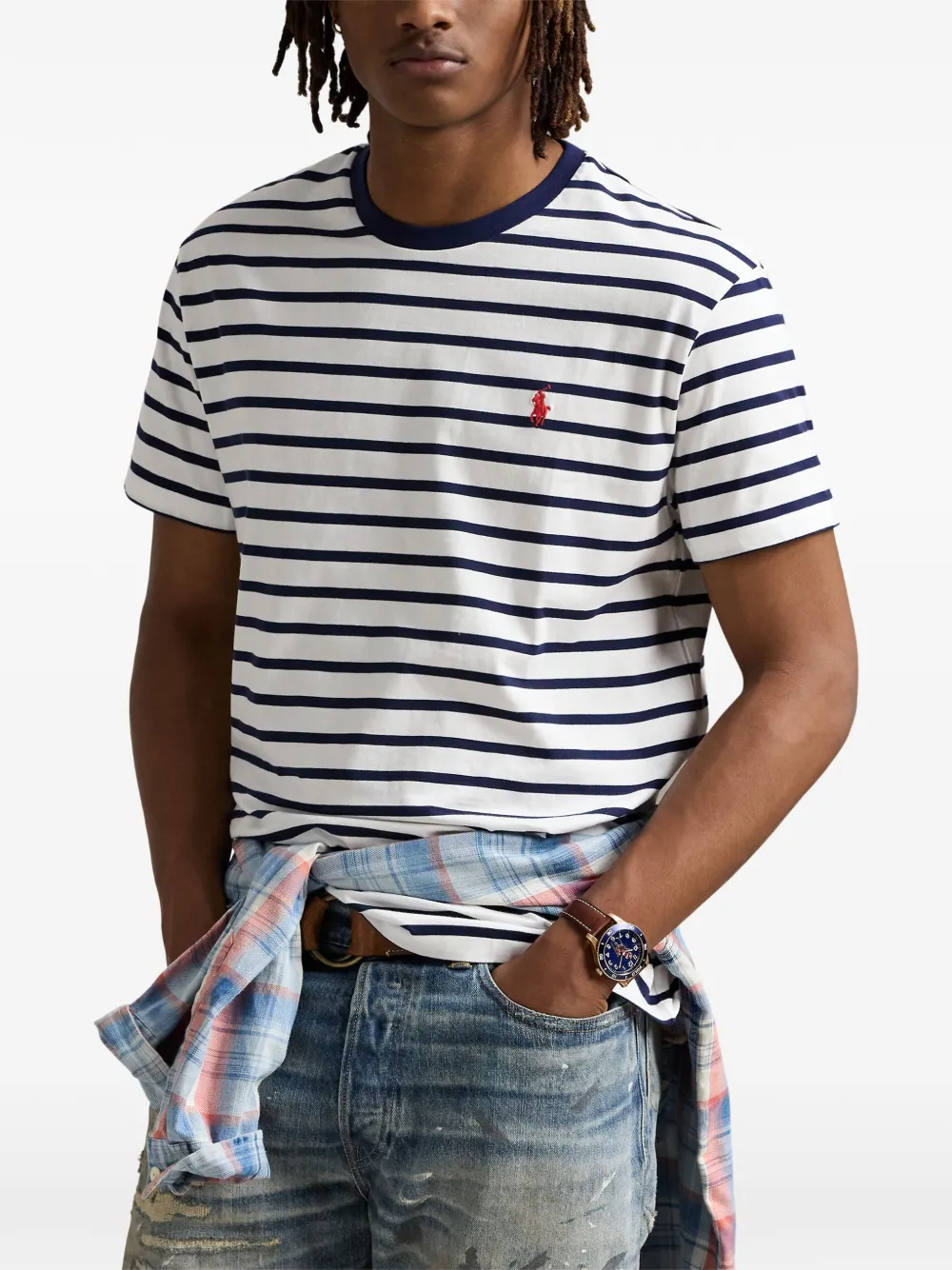 Polo Ralph Lauren Classic Fit striped jersey T-shirt Wit