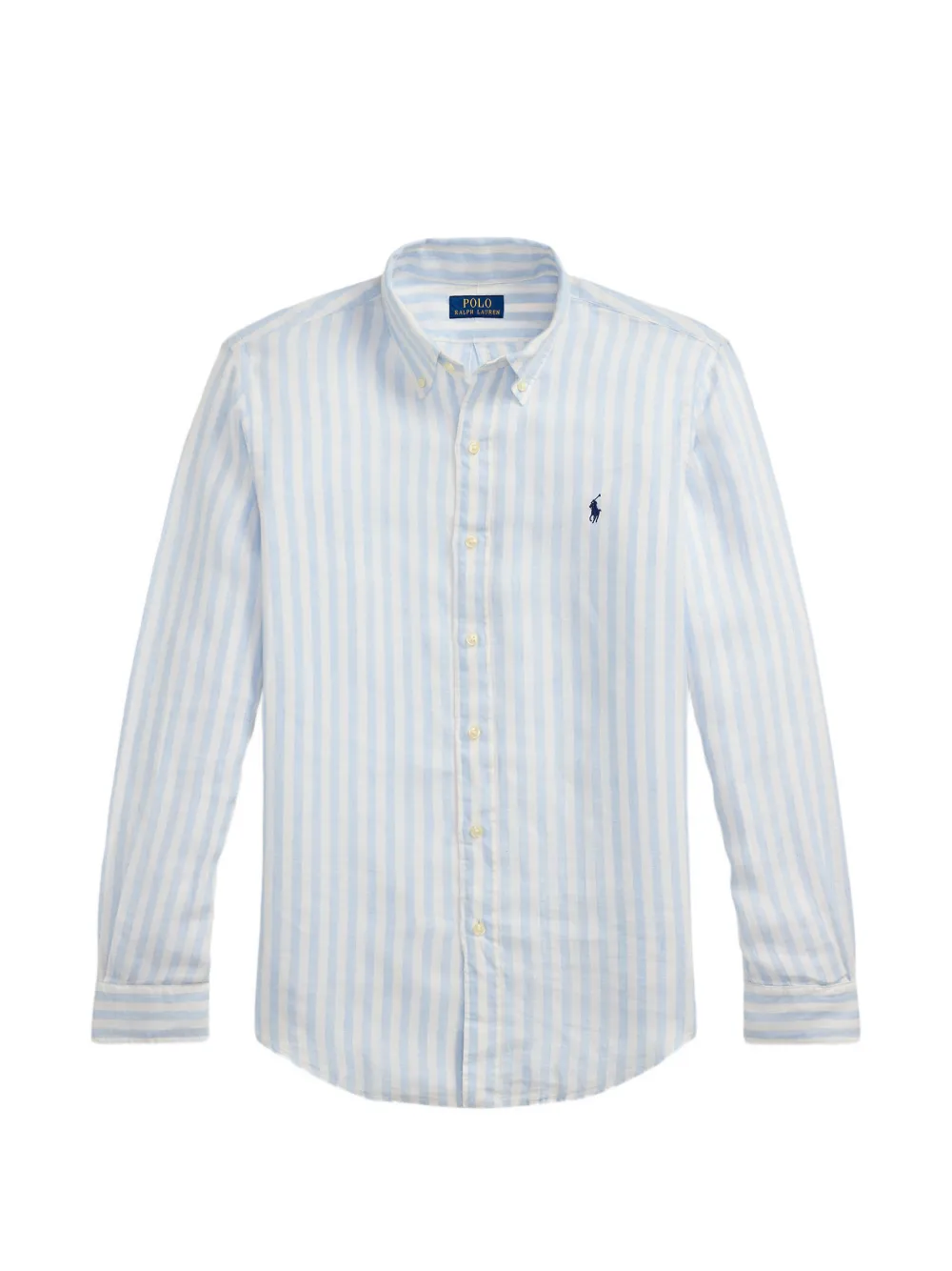Polo Ralph Lauren vertical-stripe linen shirt Blauw