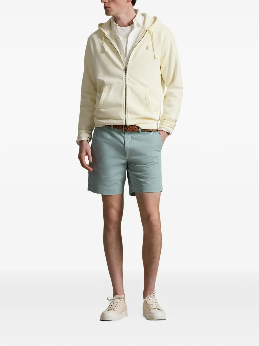 Polo Ralph Lauren embroidered-logo zip-up hoodie Beige