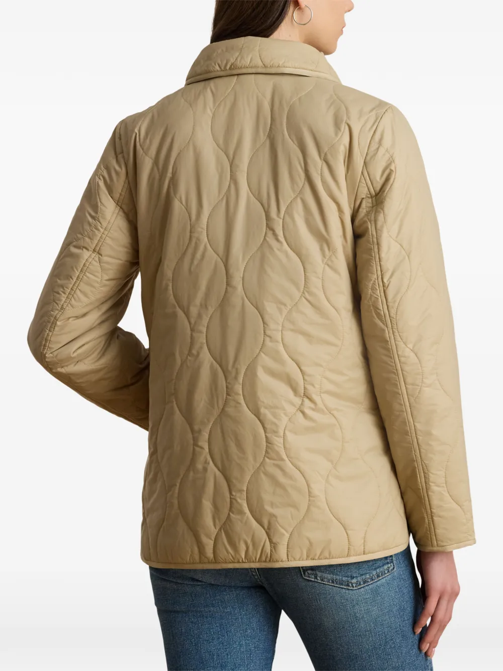 Lauren Ralph Lauren Onion gewatteerde jas met knopen Beige