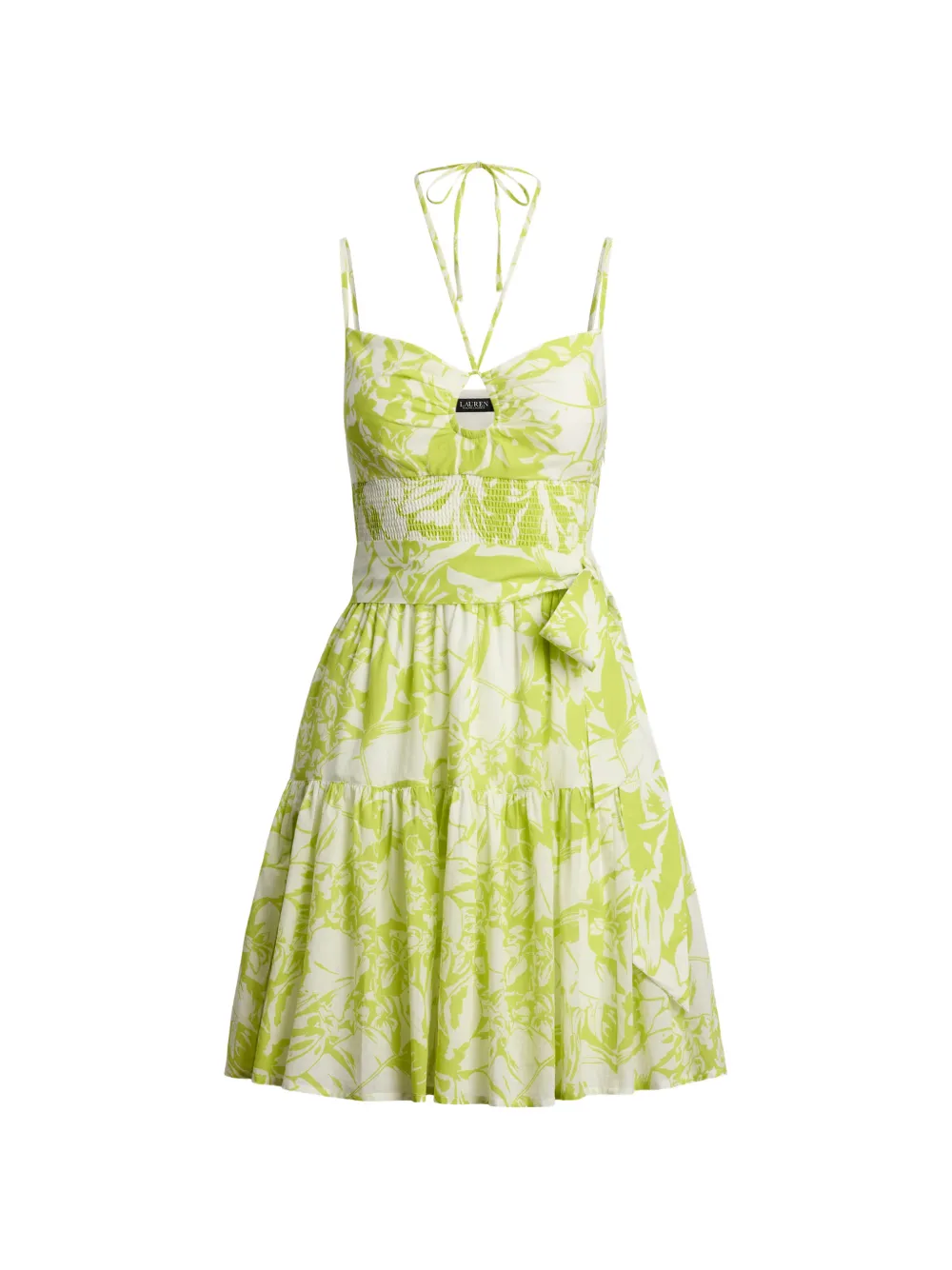Lauren Ralph Lauren floral-print tiered mini dress Wit