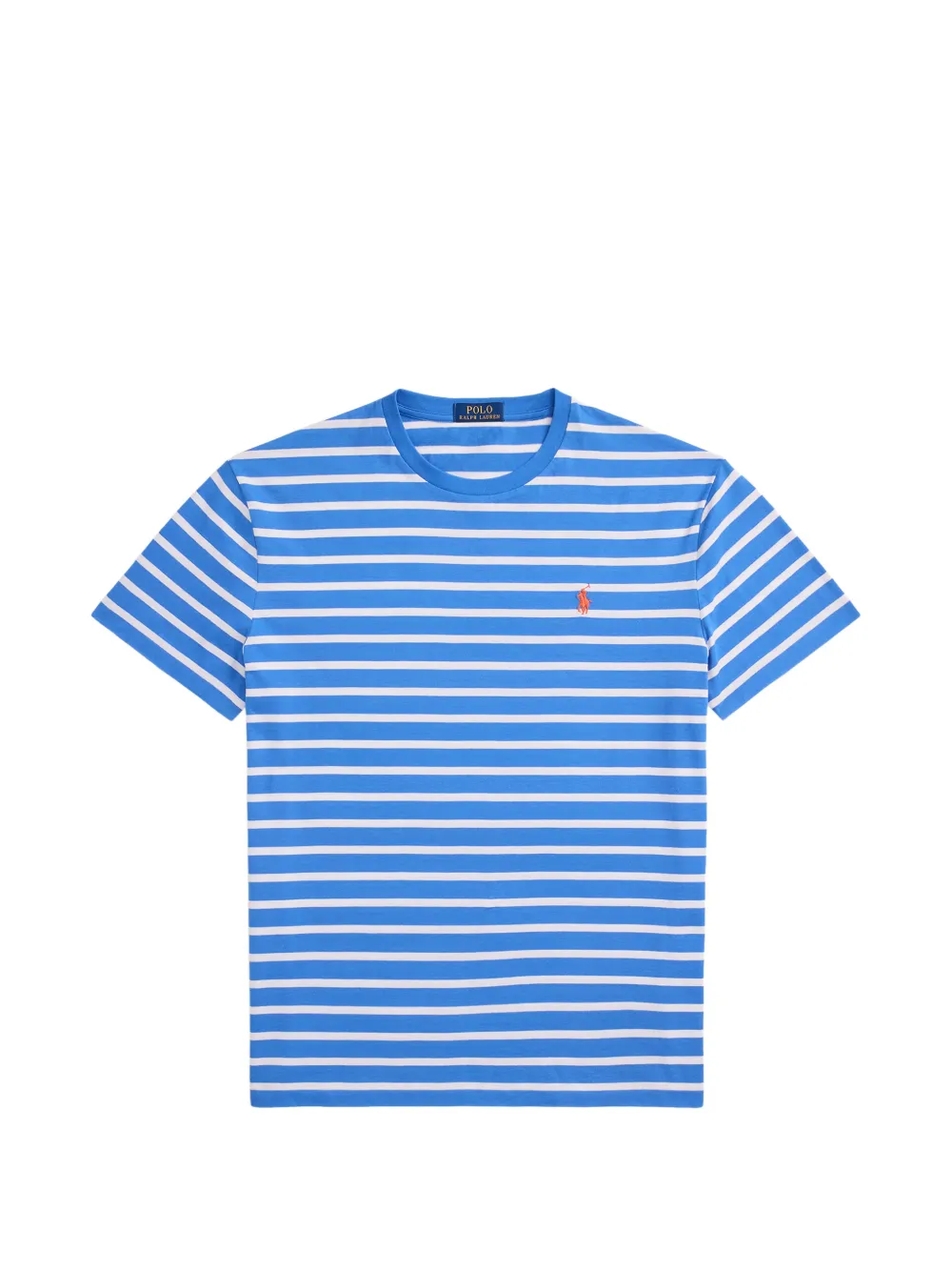 Polo Ralph Lauren striped embroidered-logo T-shirt Blauw