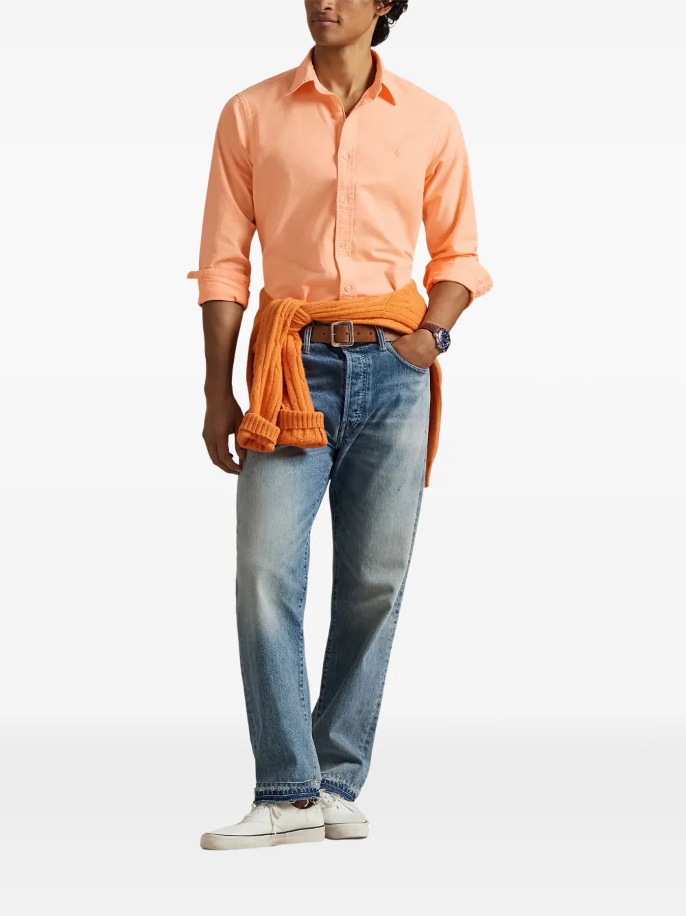 Polo Ralph Lauren logo-embroidered button-down shirt Oranje
