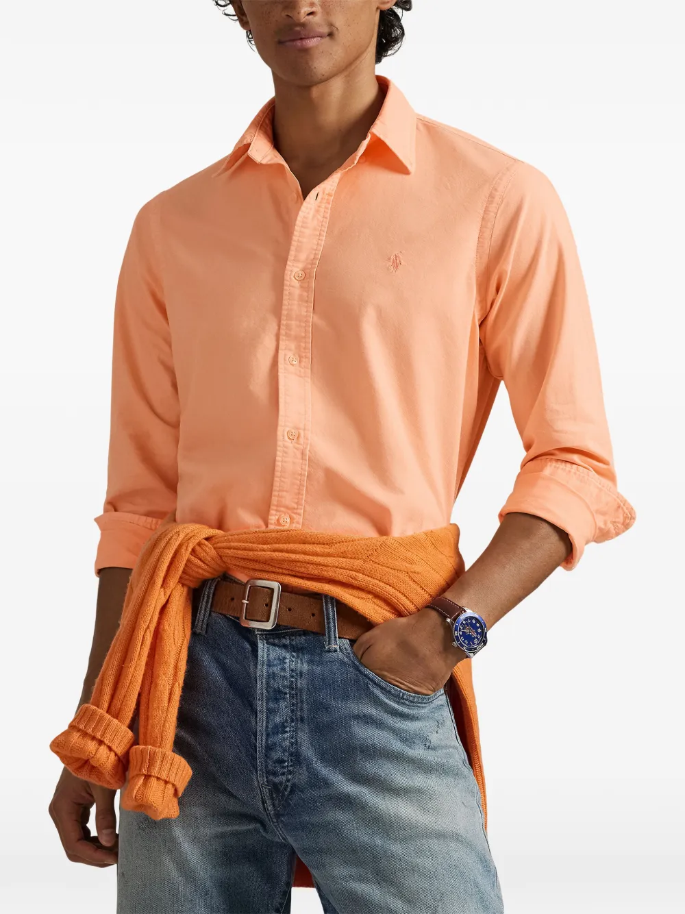 Polo Ralph Lauren logo-embroidered button-down shirt Oranje