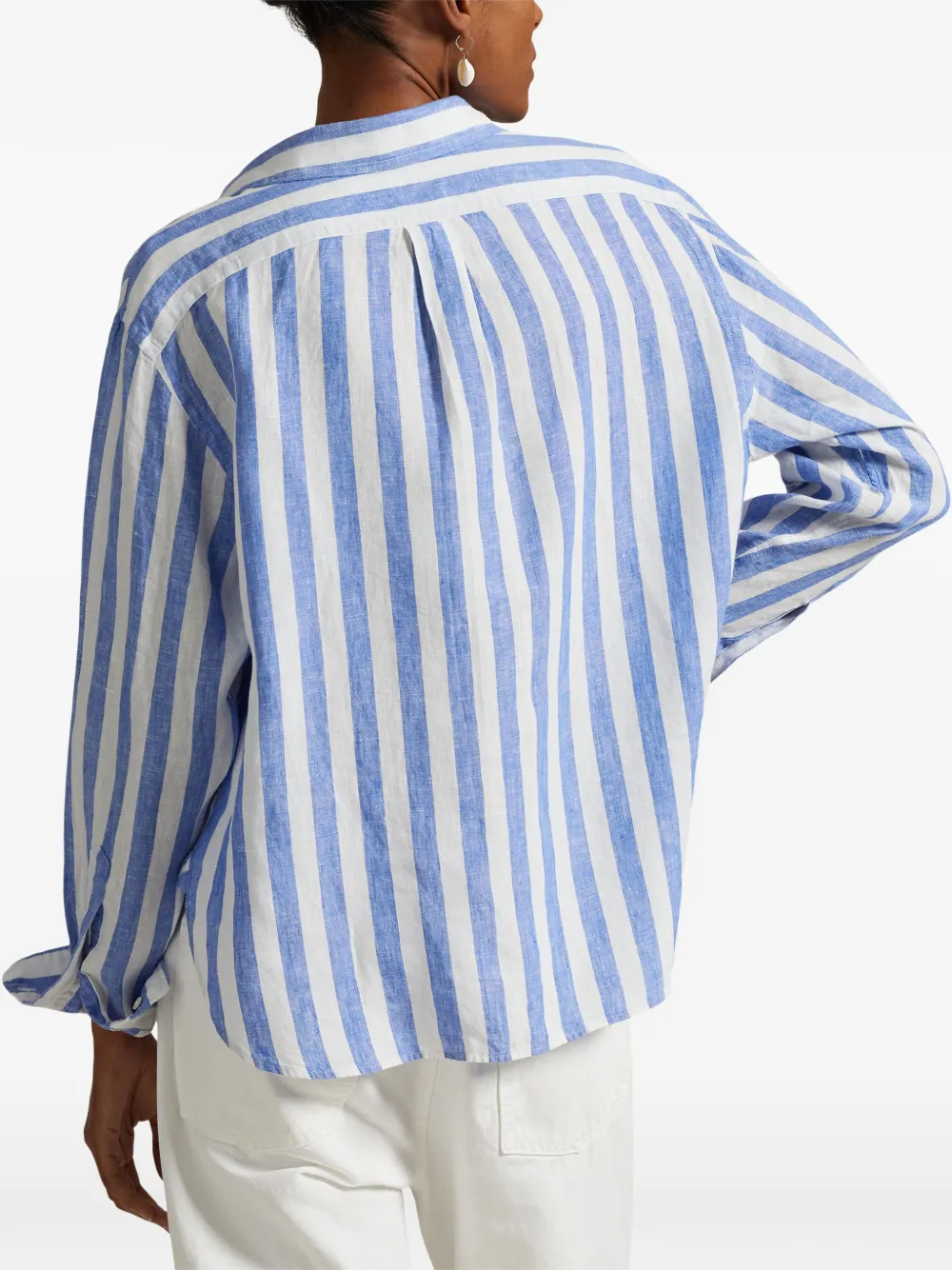 Polo Ralph Lauren Gestreept linnen blouse Blauw