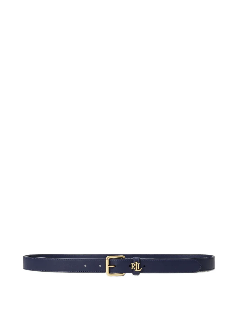 Lauren Ralph Lauren logo-plaque leather belt - Blu
