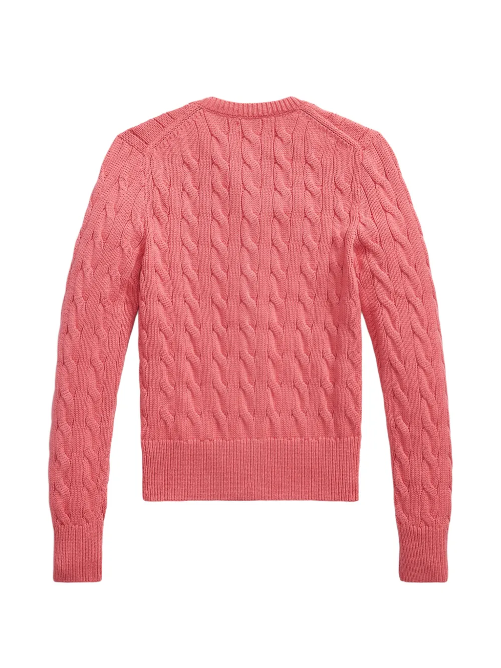 Polo Ralph Lauren cable-knit embroidered-logo cardigan Roze
