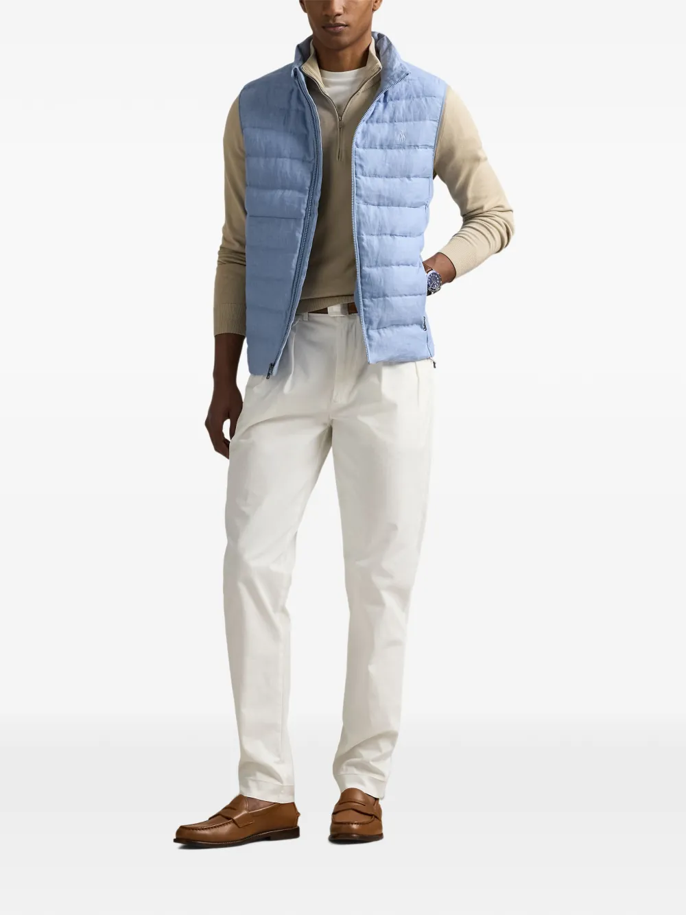 Polo Ralph Lauren The Colden linen gilet Blauw