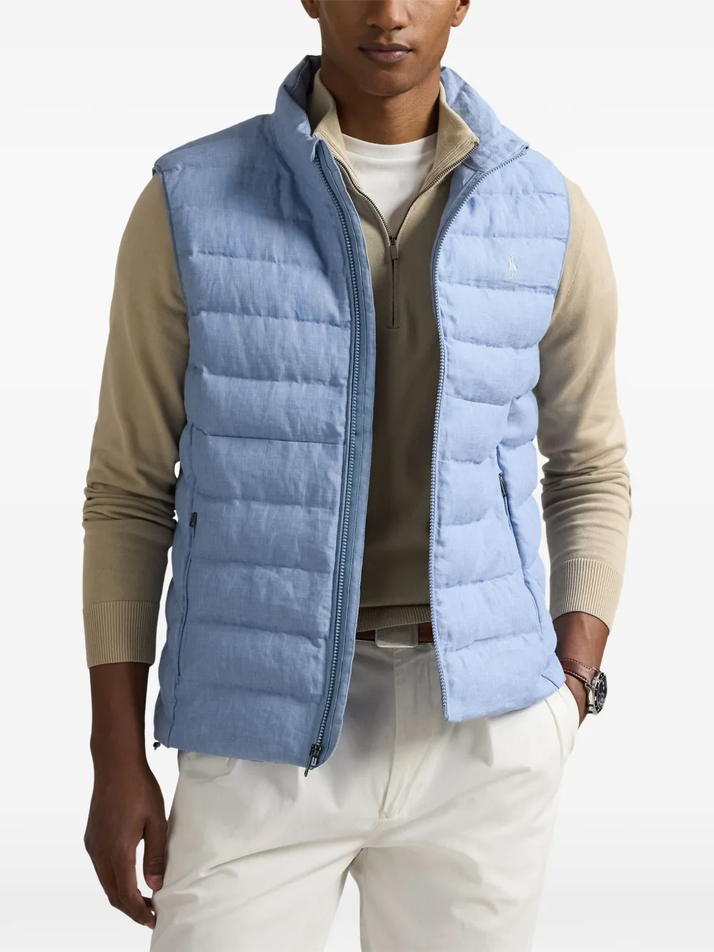 Polo Ralph Lauren The Colden linen gilet Blauw