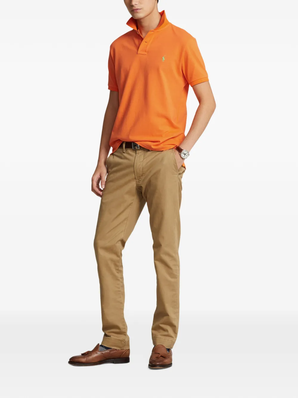 Polo Ralph Lauren logo-embroidered piqué polo shirt Oranje