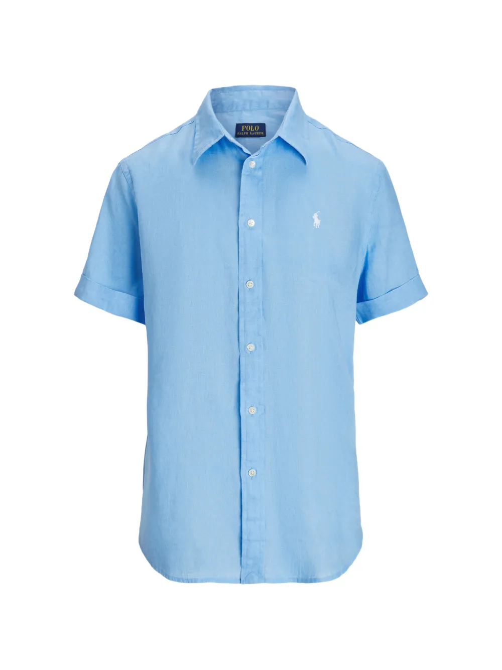 Polo Ralph Lauren Linnen overhemd met geborduurd logo Blauw