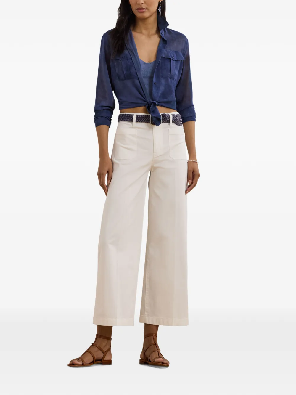 Lauren Ralph Lauren Button-up blouse met tie-dye-print Blauw