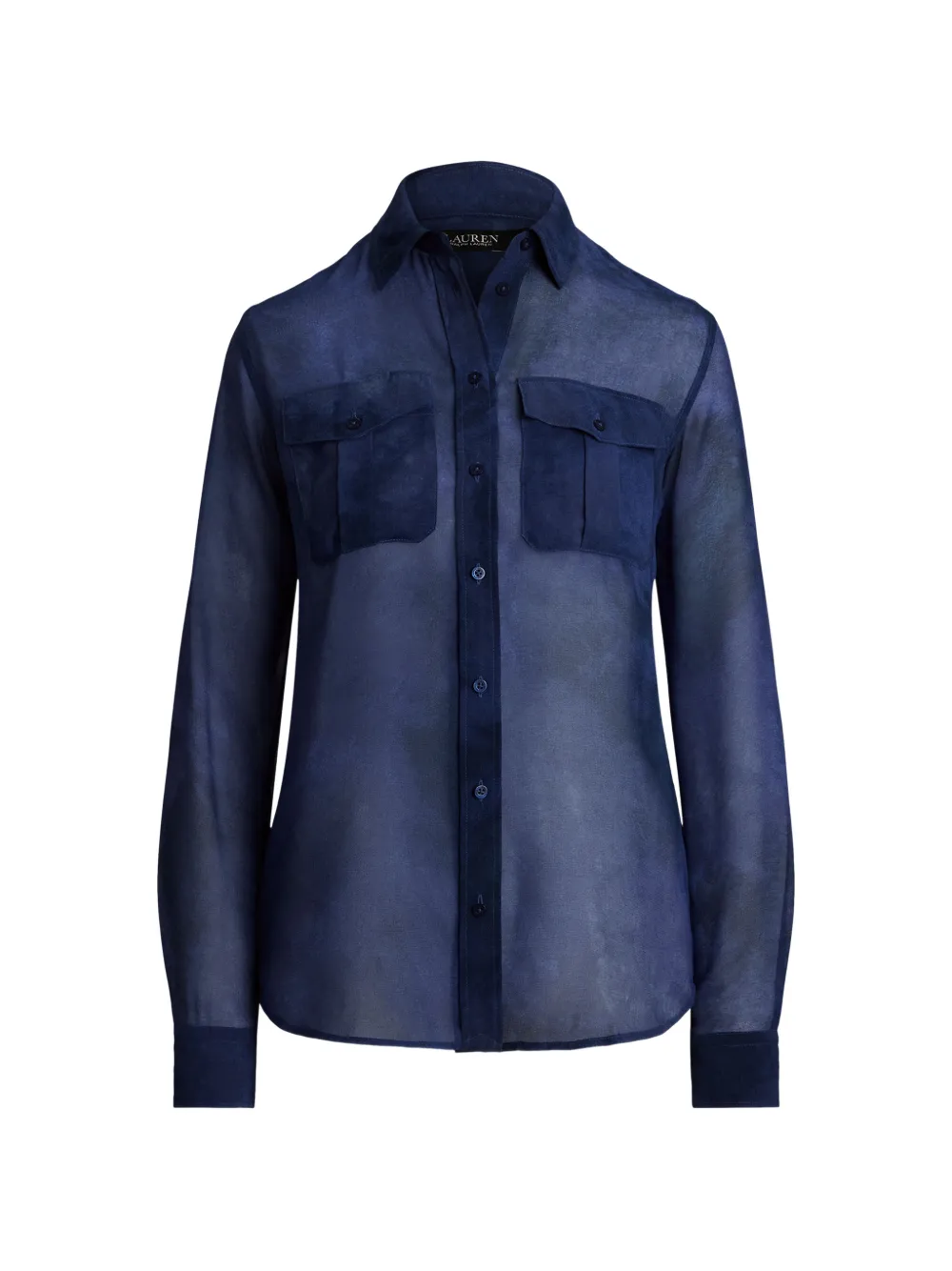 Lauren Ralph Lauren tie-dye button-up shirt Blauw