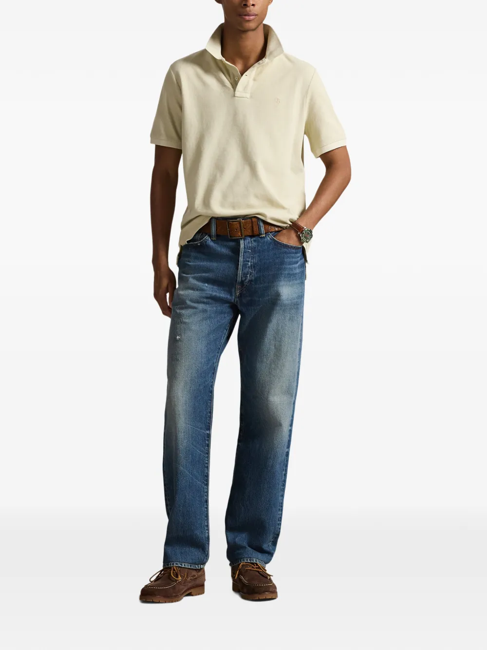 Polo Ralph Lauren logo-embroidered piqué polo shirt Beige