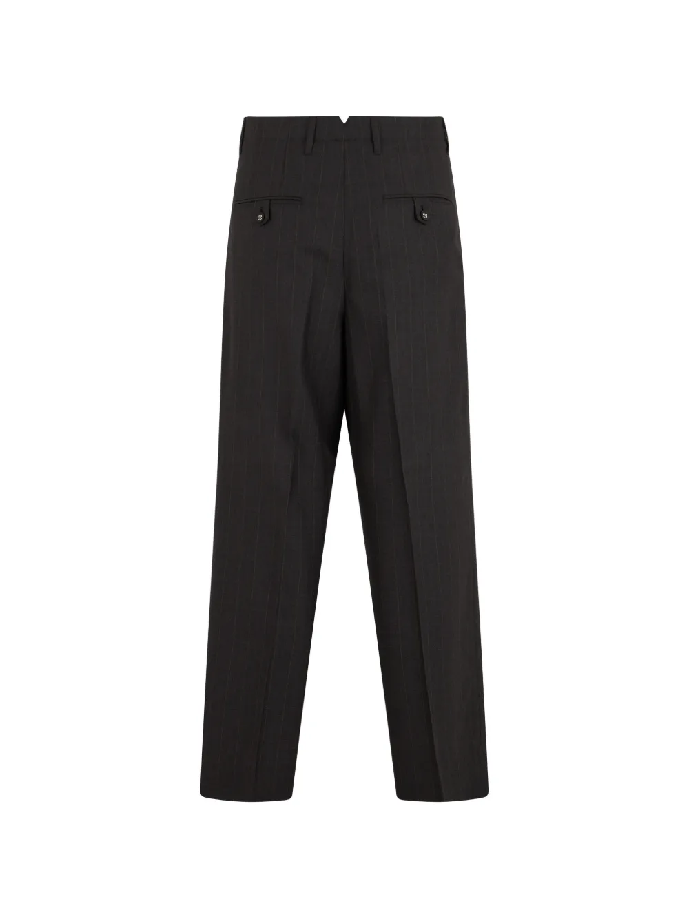 AMI Paris Gestreepte wollen carrot-fit broek met high-waist Grijs