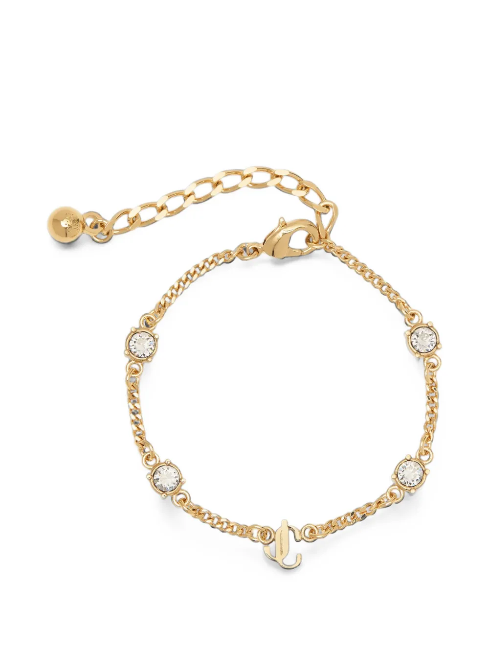 Jimmy Choo JC-plaque crystal-embellished bracelet - Oro