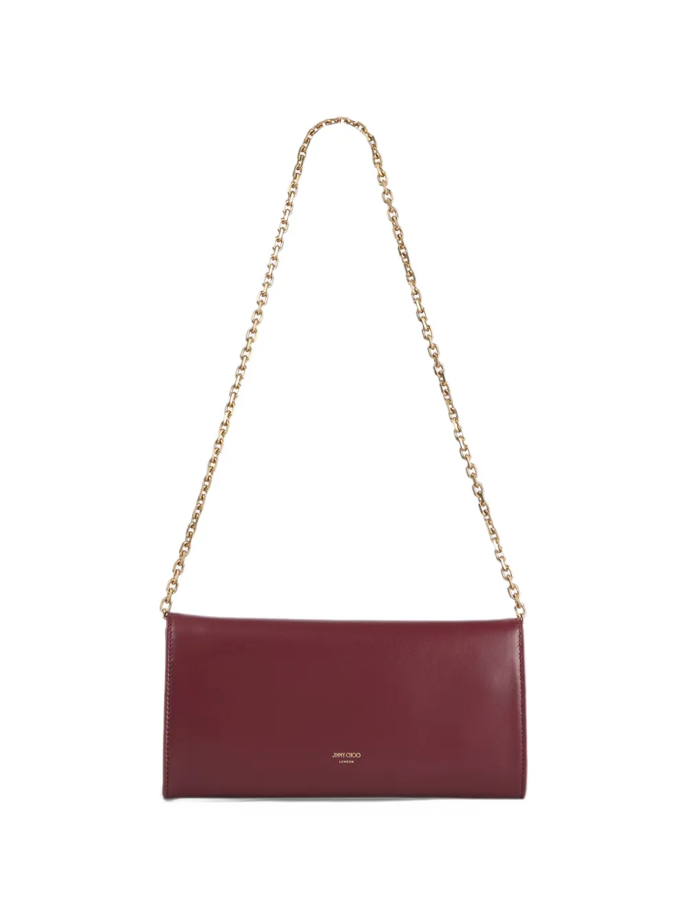 Jimmy Choo Cinch clutch with chain small - Rosso