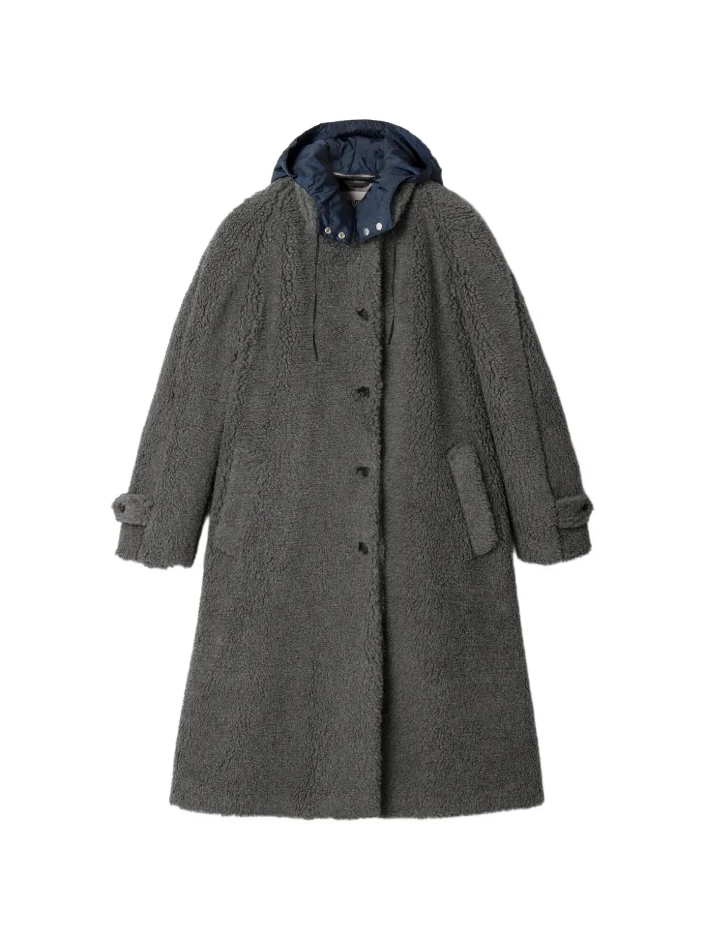 Miu Miu single-breasted fleece coat - Grau
