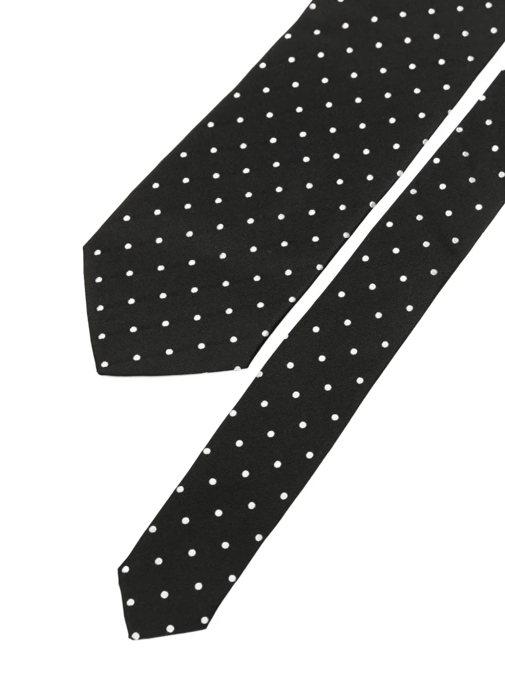 Junya Watanabe MAN x Comme des Garçons polka-dot silk tie Zwart
