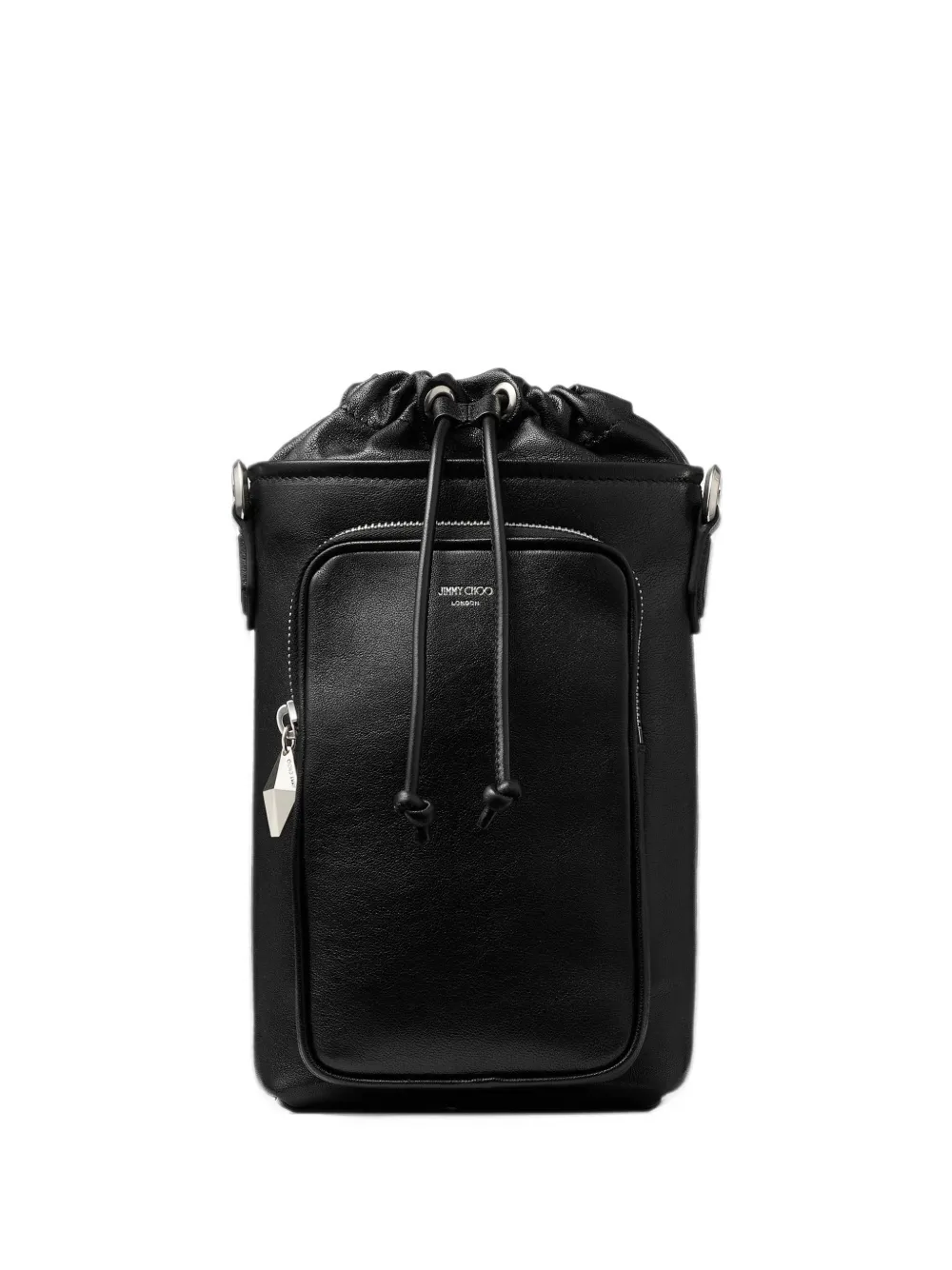 Jimmy Choo medium drawstring-fastening leather messenger bag - Nero