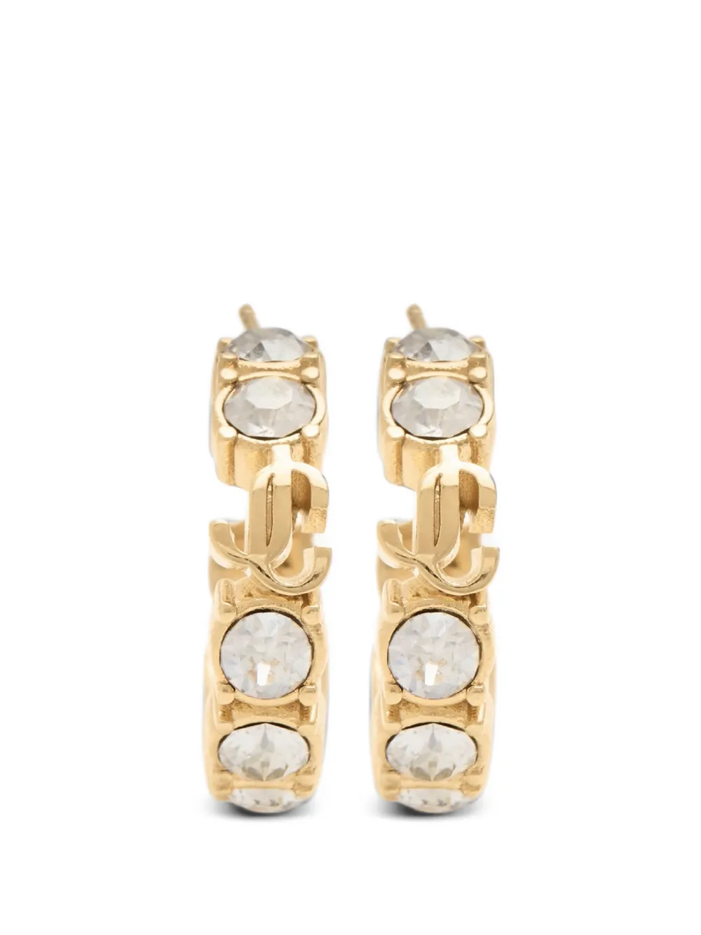 Jimmy Choo crystal-embellished hoop earrings - Oro