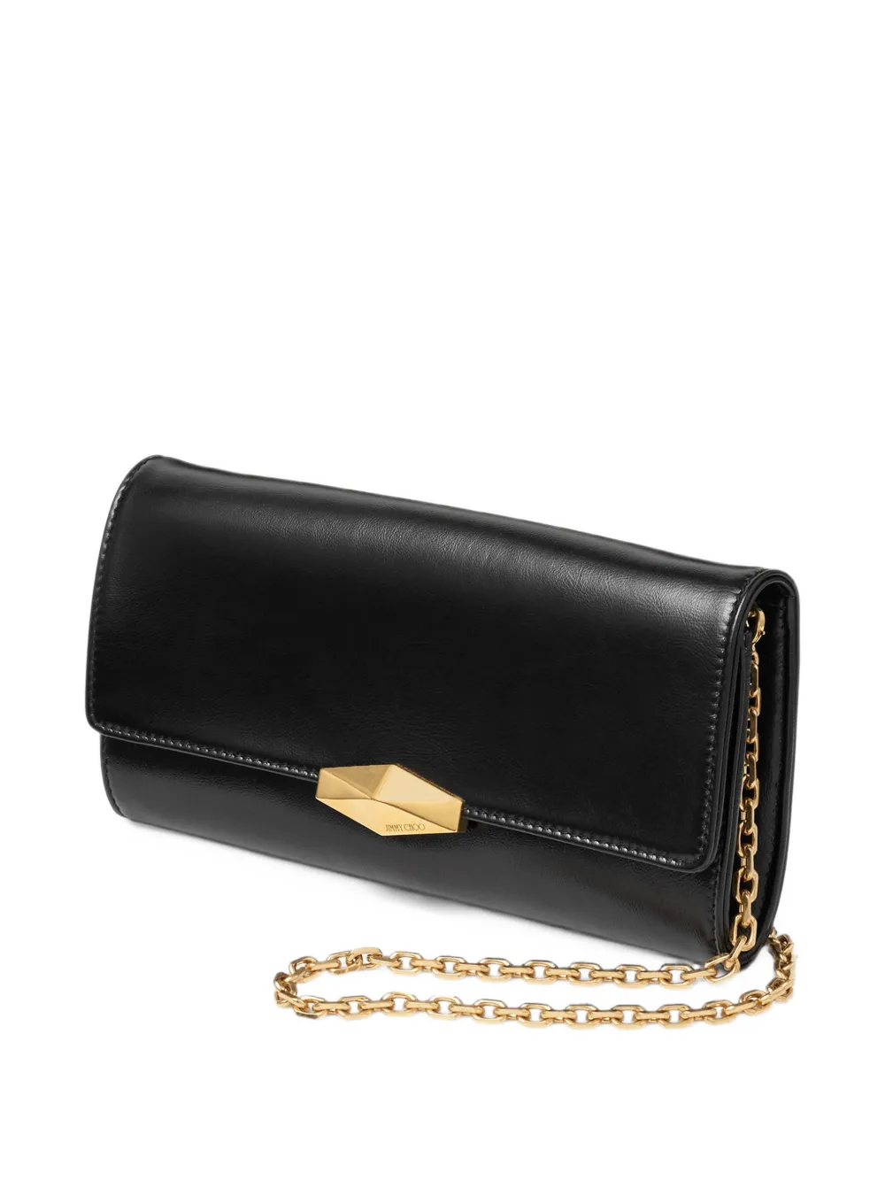 Jimmy Choo Cinch leather clutch bag Zwart