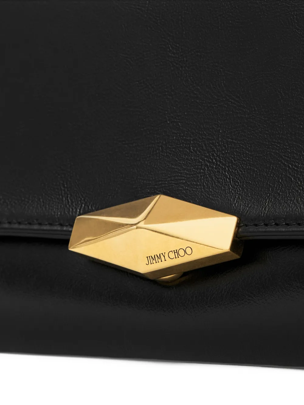 Jimmy Choo Cinch leather clutch bag Zwart