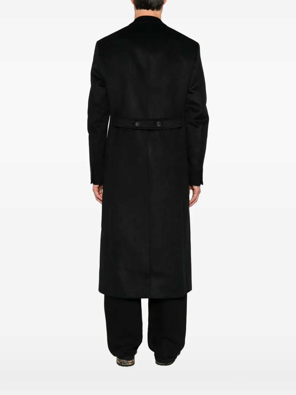 Junya Watanabe MAN x Comme des Garçons double-breasted cashmere coat Zwart