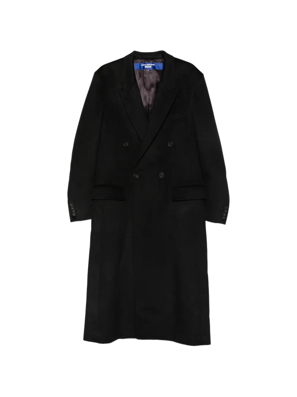 Junya Watanabe MAN x Comme des Garçons double-breasted cashmere coat Zwart