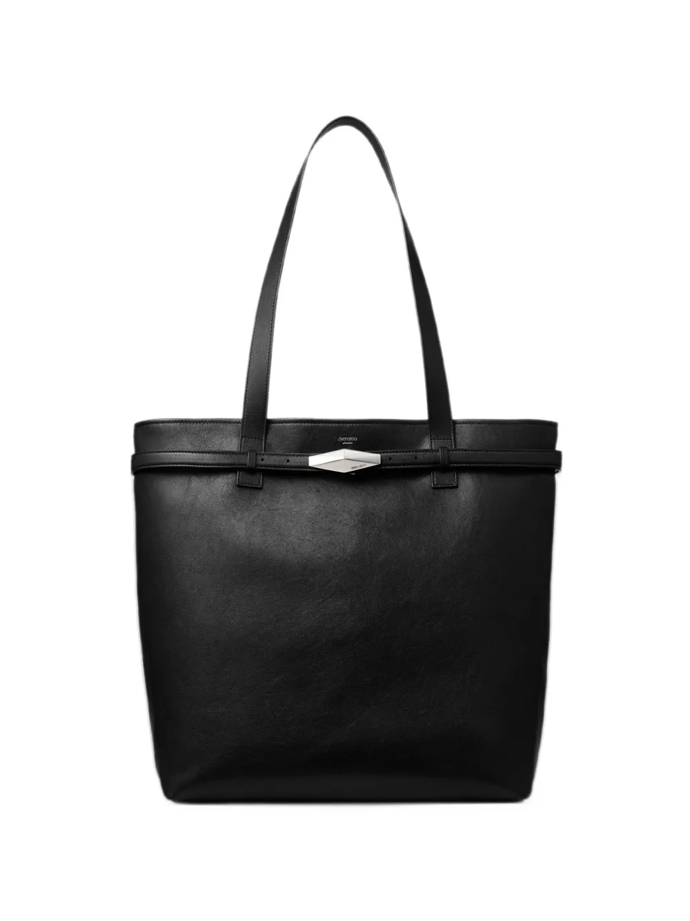 Jimmy Choo medium Diamond belted leather tote bag - Nero